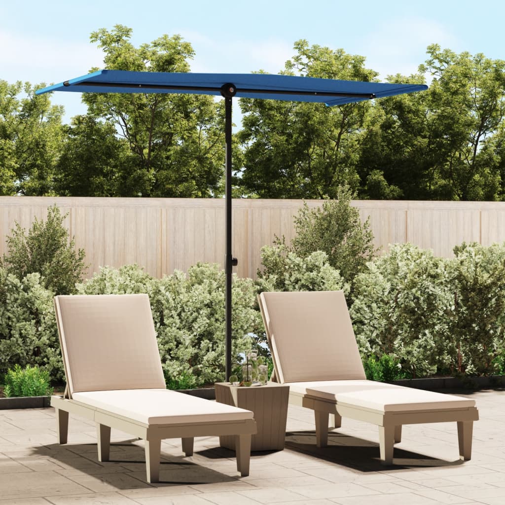JUNG Vida Sonnenschirm mit Aluminium-Mast 180x110 cm Azurblau