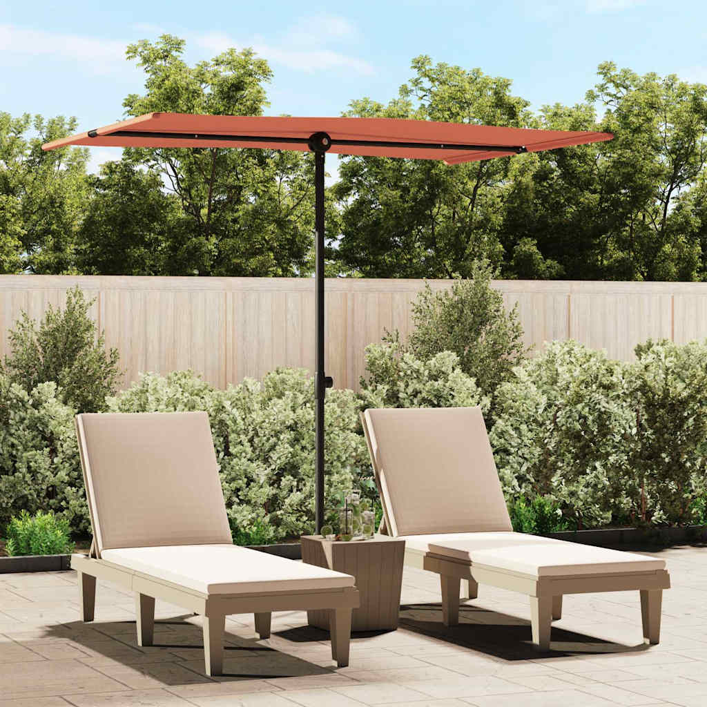 JUNG Vida Sonnenschirm mit Aluminium-Mast 2x1,5 m Terrakotta