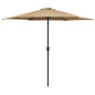 JUNG Vida Sonnenschirm mit Aluminium-Mast 270x246 cm Taupe