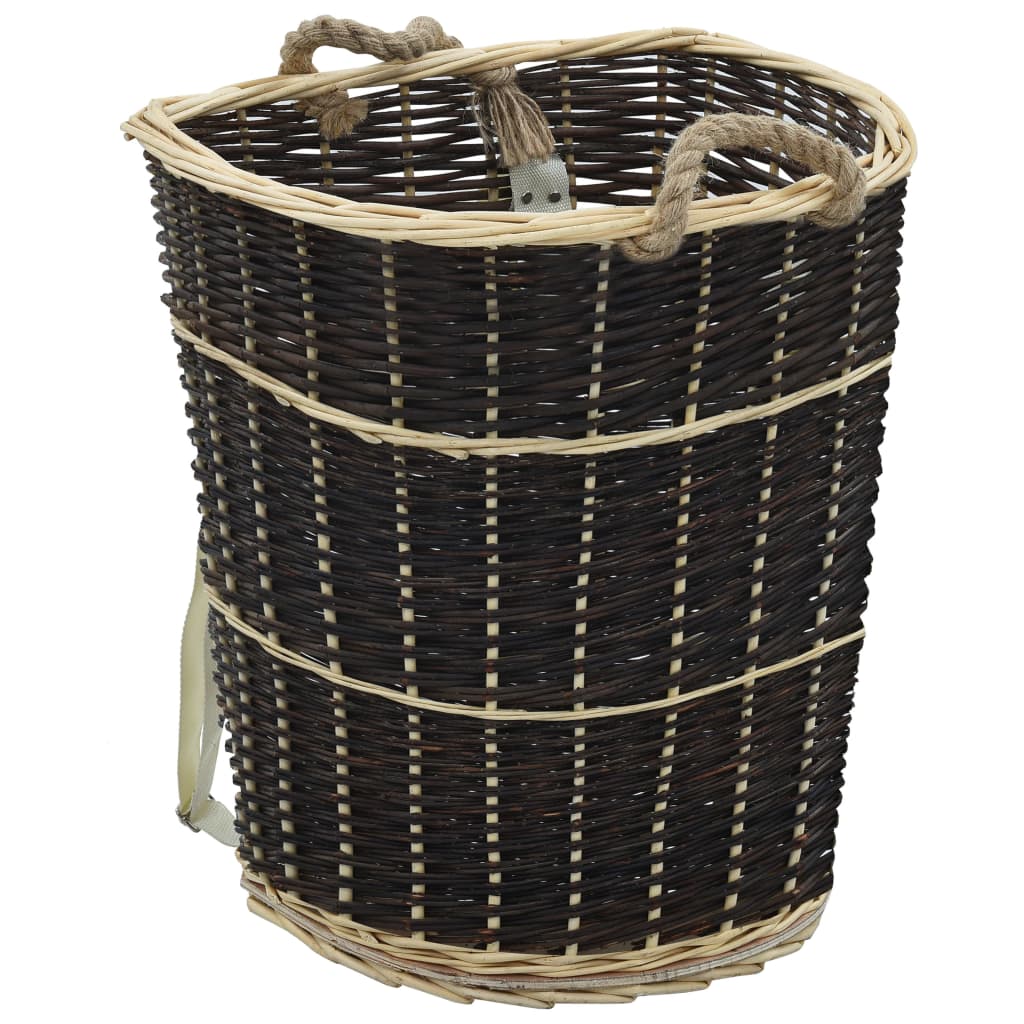 JUNG Vida Holzkorb mit Trageriemen 57 x 51 x 69 cm Natur Weide