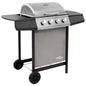 JUNG Vida Gasgrill mit 4 Flammen Schwarz und Silbern