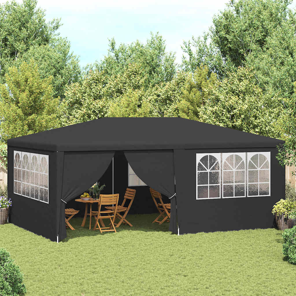 JUNG Vida Profi-Partyzelt mit Seitenwänden 4×6 m Anthrazit 90 g/m²