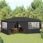 JUNG Vida Profi-Partyzelt mit Seitenwänden 4×6 m Anthrazit 90 g/m²