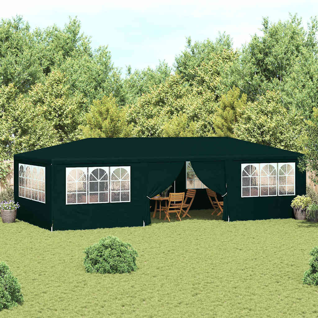JUNG Vida Profi-Partyzelt mit Seitenwänden 4×9 m Grün 90 g/m²