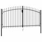 JUNG Vida Zauntor Doppelflügel mit Speerspitzen Stahl 3 x 1,5 m Schwarz