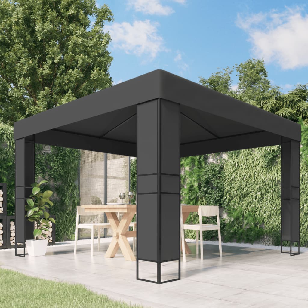JUNG Vida Pavillon mit Doppeldach 3 x 3 m Anthrazit
