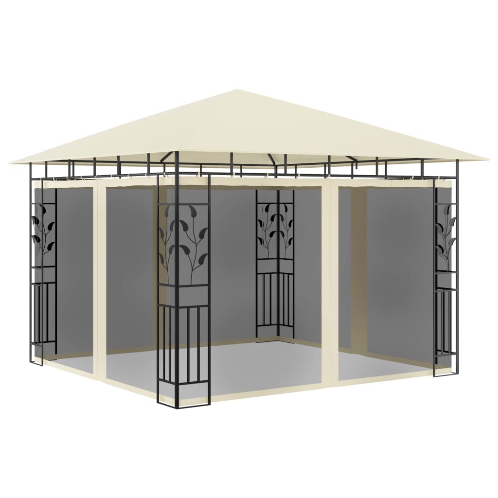 JUNG Vida Pavillon mit Moskitonetz 3x3x2,73 m Creme 180 g/m²