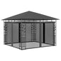 JUNG Vida Pavillon mit Moskitonetz 3x3x2,73 m Anthrazit 180 g/m²