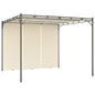 JUNG Vida Gartenpavillon mit Seitenvorhang 3x3x2,25 m Creme