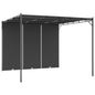 JUNG Vida Gartenpavillon mit Seitenvorhang 3x3x2,25 m Anthrazit