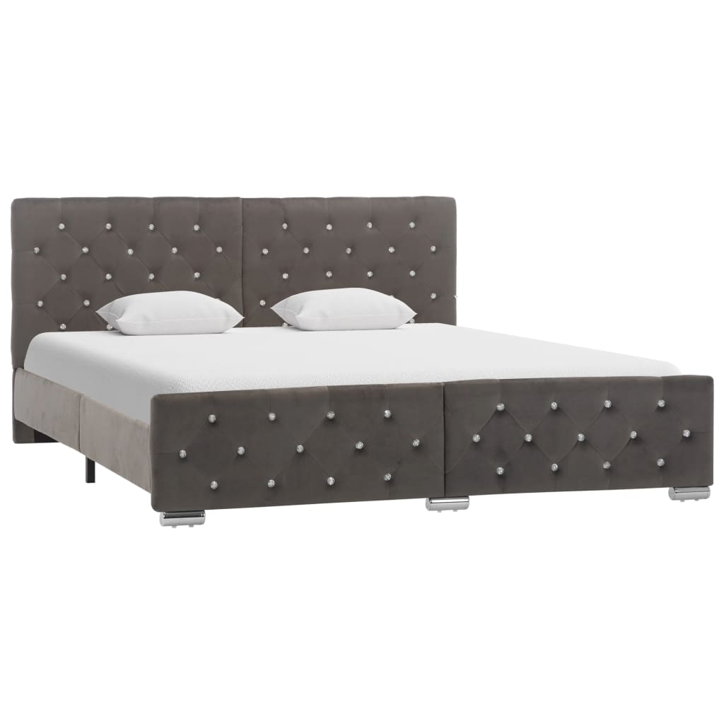 JUNG Vida Bettgestell Grau Samt 160x200 cm