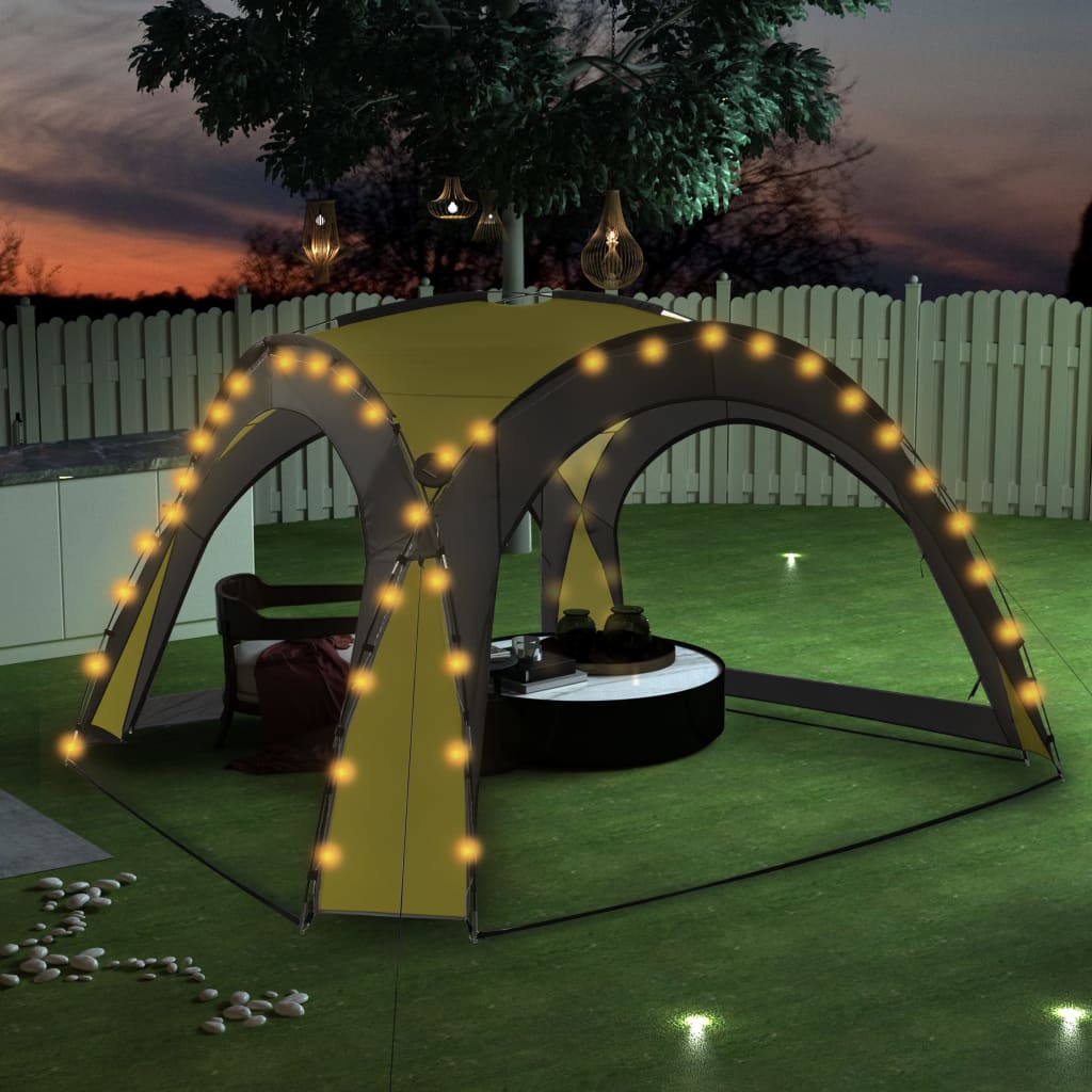 JUNG Vida Partyzelt mit LED und 4 Seitenwänden 3,6x3,6x2,3 m Grün