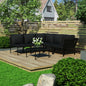 JUNG Vida 6-tlg. Garten-Lounge-Set mit Auflagen Schwarz PVC