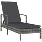 JUNG Vida Sonnenliege mit Armlehnen Poly Rattan Grau