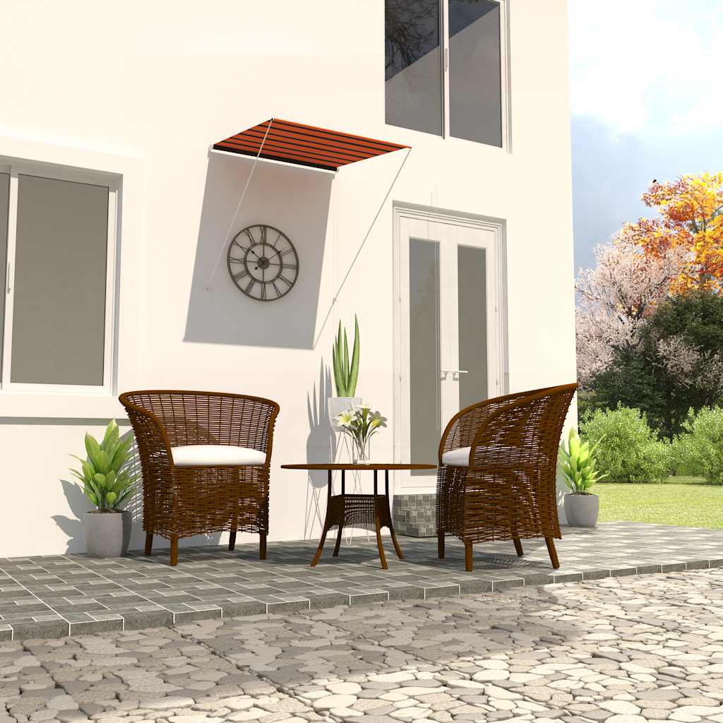 JUNG Vida Einziehbare Markise 100×150 cm Orange und Braun