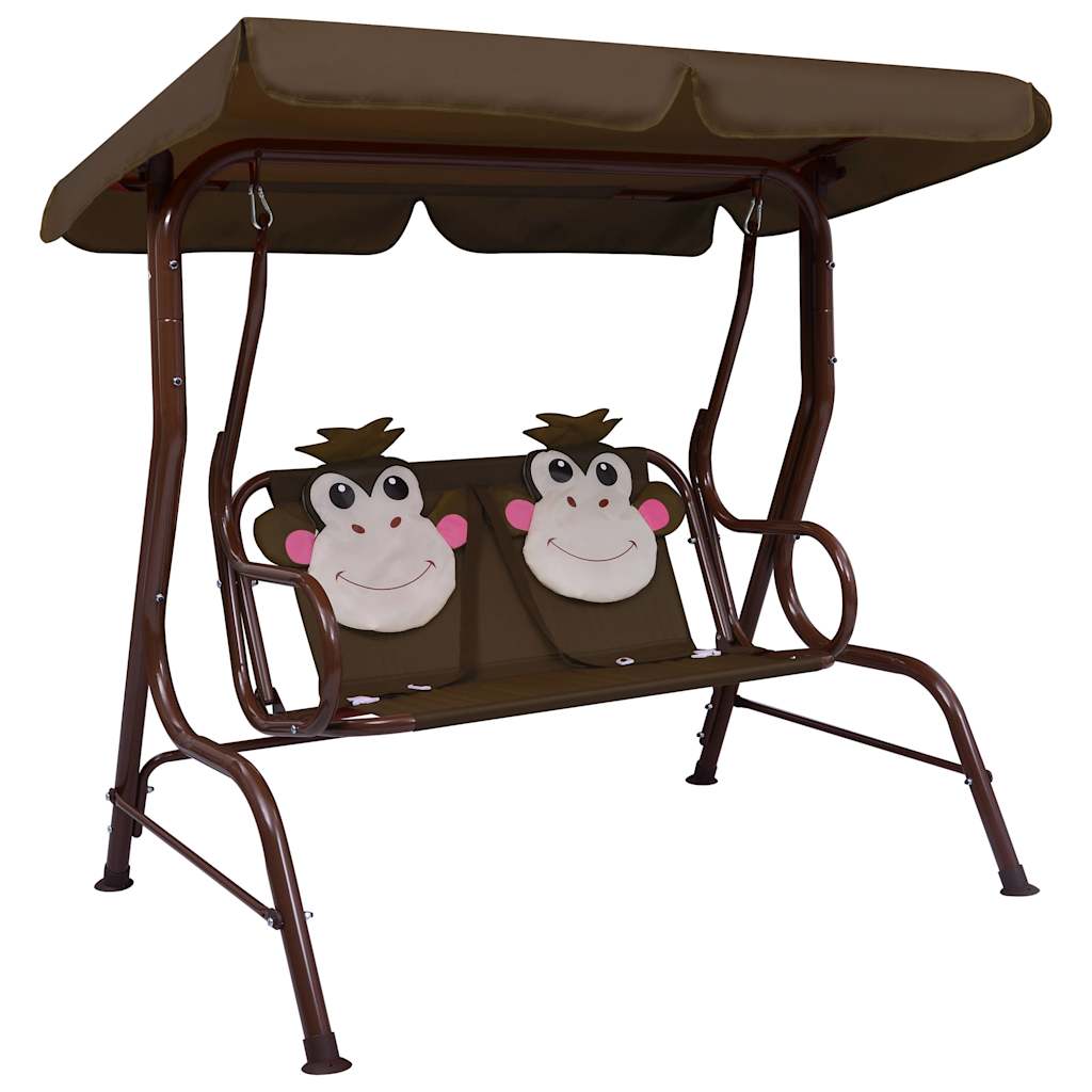 JUNG Vida Kinder-Hollywoodschaukel Braun 115×75×110 cm Stoff