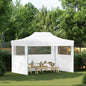 JUNG Vida Profi-Partyzelt Faltbar mit 3 Seitenwänden 280x410x315 cm Stahl Weiß