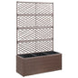 JUNG Vida Hochbeet mit Rankgitter 3 Töpfe 83×30×130cm Poly Rattan Braun