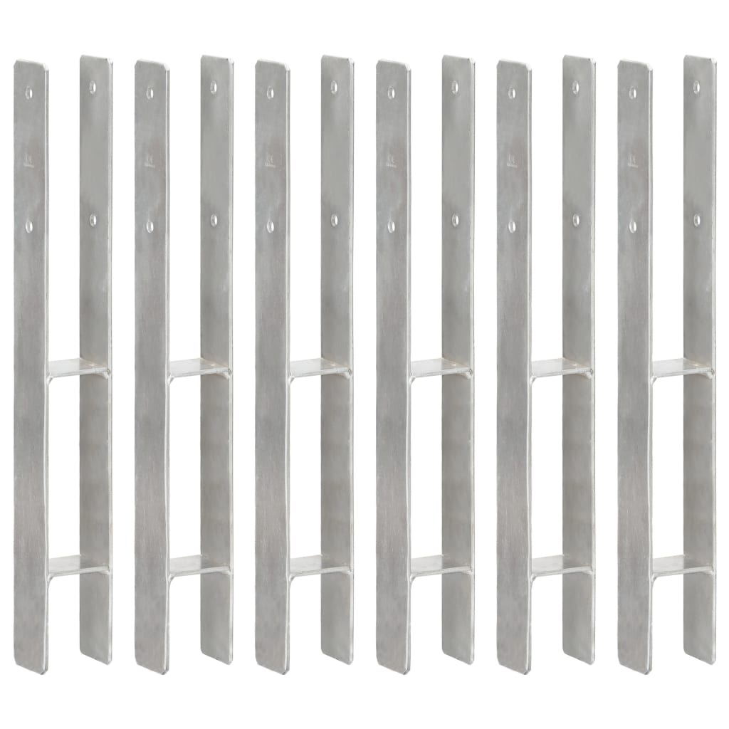 JUNG Vida Pfostenträger 6 Stk. Silbern 7×6×60 cm Verzinkter Stahl