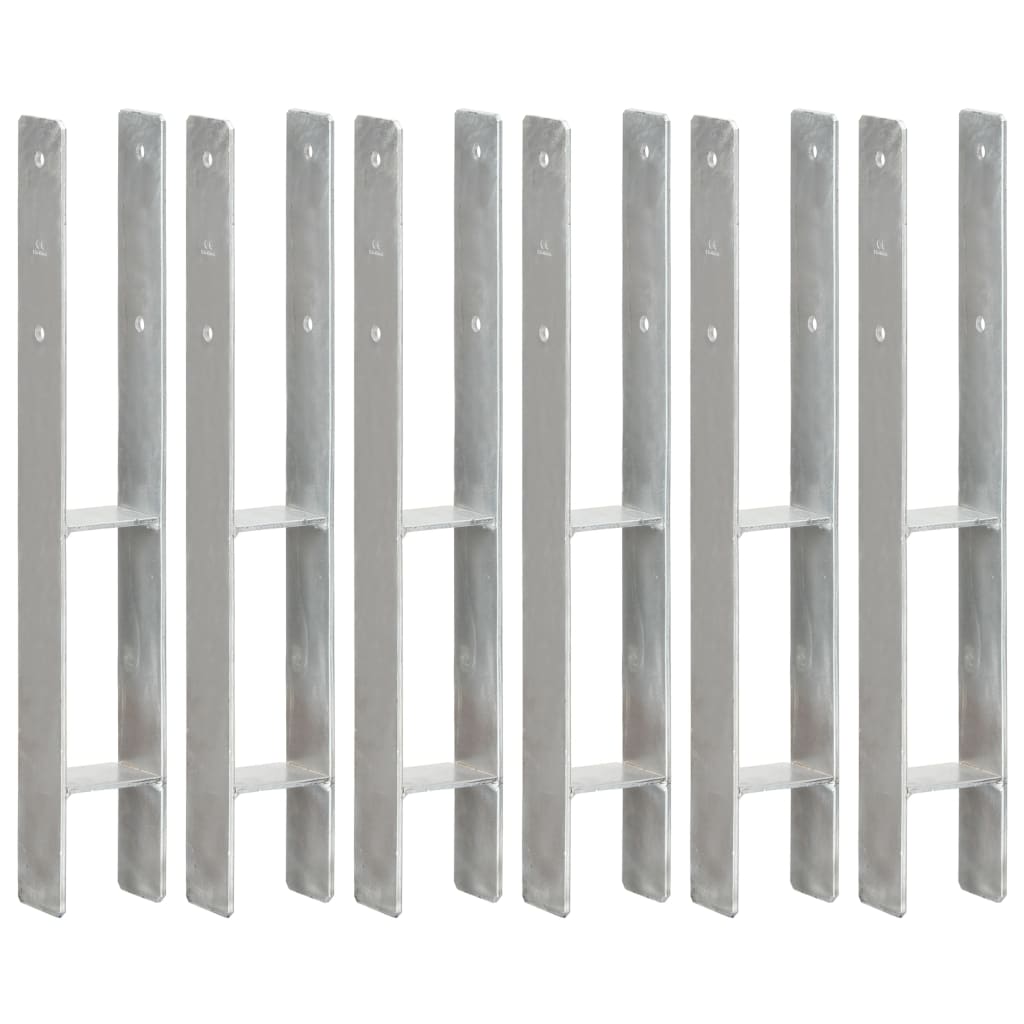 JUNG Vida Pfostenträger 6 Stk. Silbern 8×6×60 cm Verzinkter Stahl
