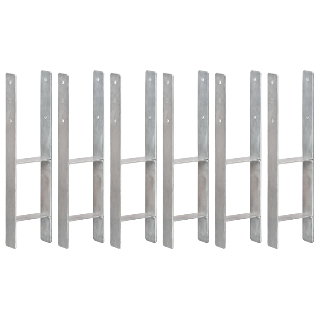 JUNG Vida Pfostenträger 6 Stk. Silbern 14×6×60 cm Verzinkter Stahl