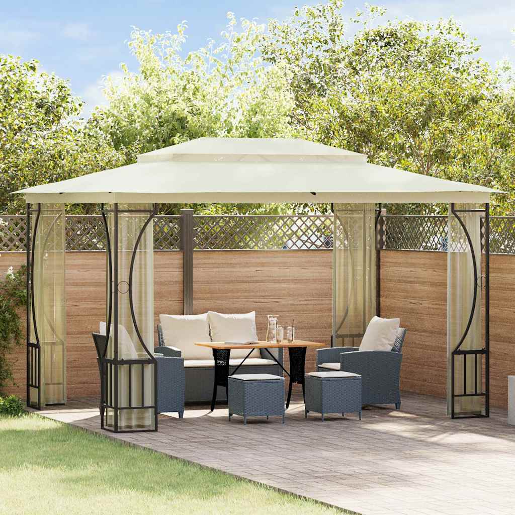 JUNG Vida Pavillon mit Netz 300x400x265 cm Creme