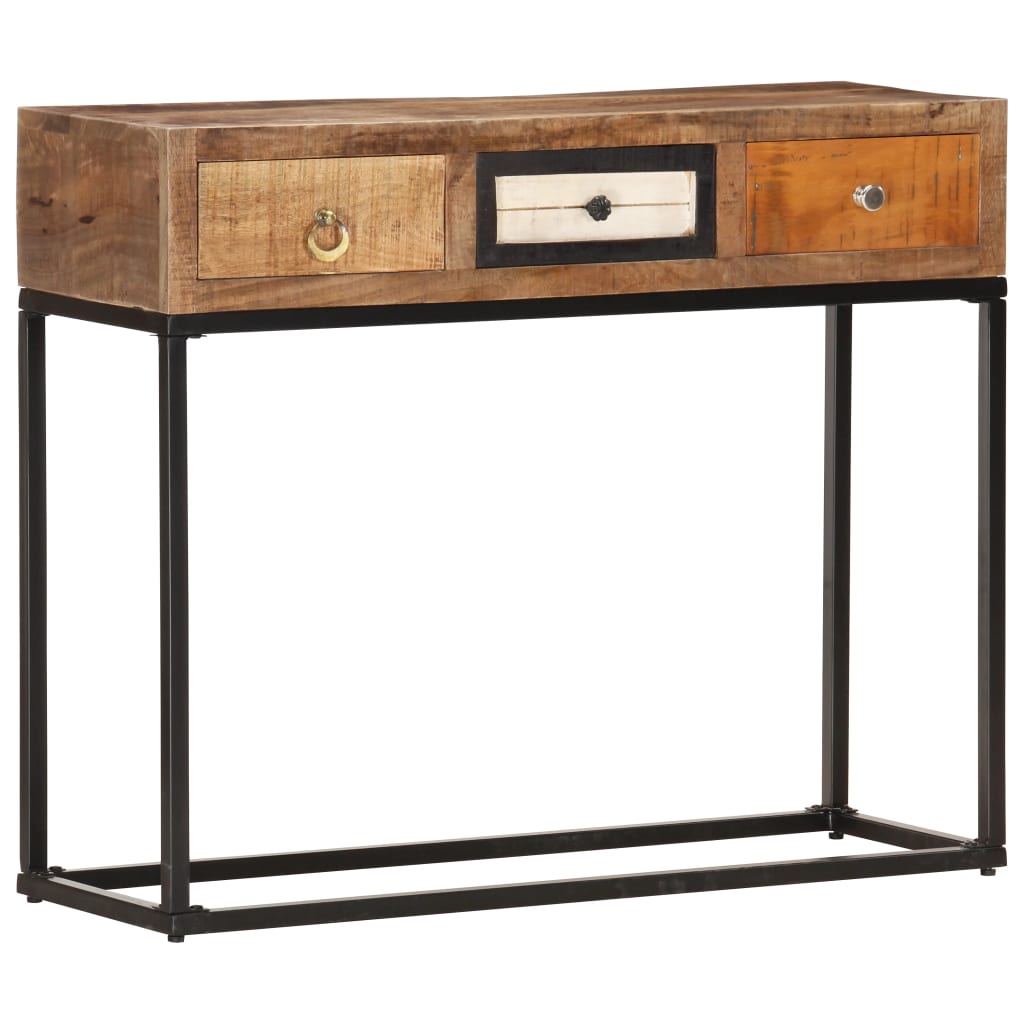 JUNG Vida Konsolentisch Golden 90x30x75 cm Altholz Massiv