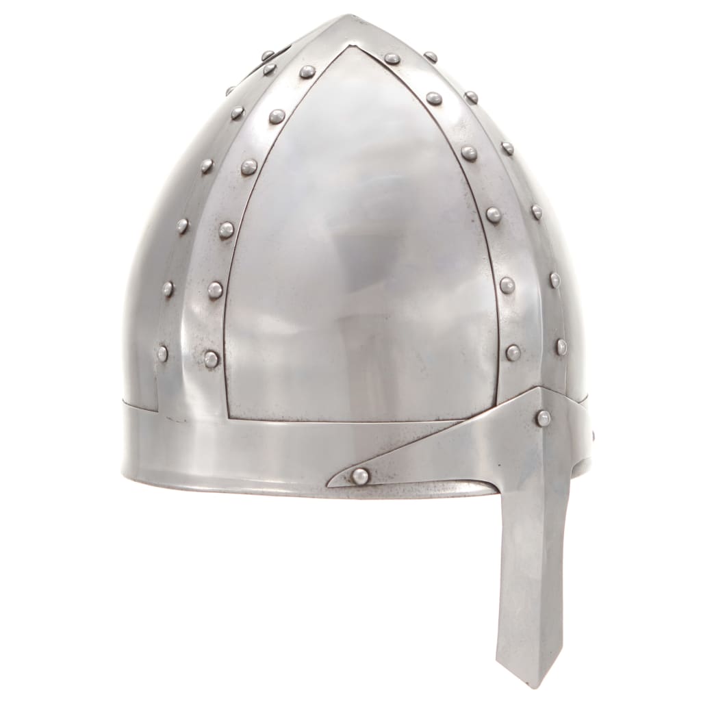 JUNG Vida Mittelalterlicher Ritterhelm Antik Replik LARP Silbern Stahl