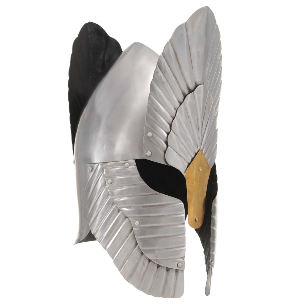 JUNG Vida Mittelalterlicher Fantasy Ritter-Helm für LARP Replik Silbern Stahl