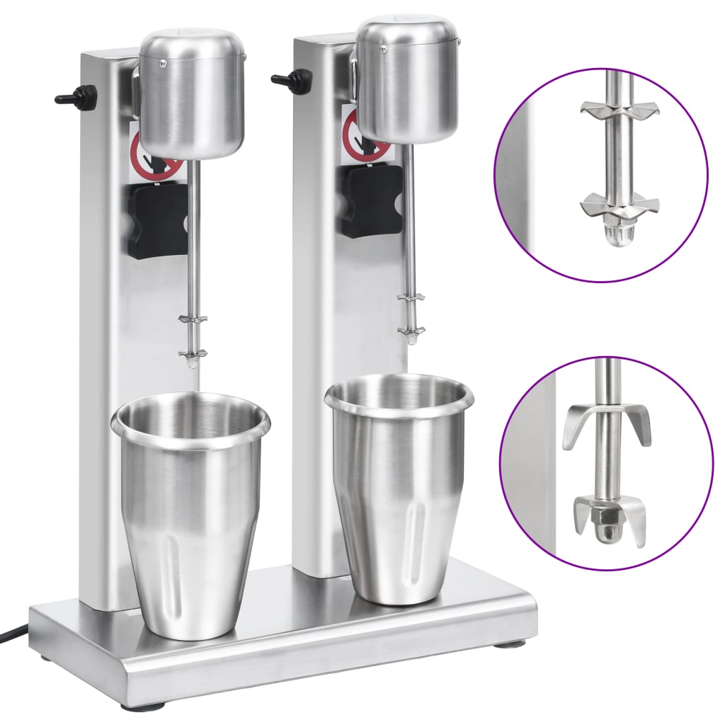 JUNG Vida Milchshake-Mixer mit zwei Bechern Edelstahl 2 L