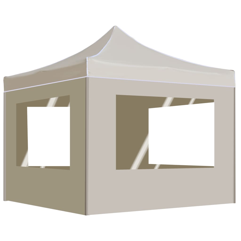 JUNG Vida Profi-Partyzelt Faltbar mit Wänden Aluminium 2×2m Creme