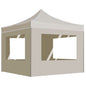 JUNG Vida Profi-Partyzelt Faltbar mit Wänden Aluminium 2×2m Creme