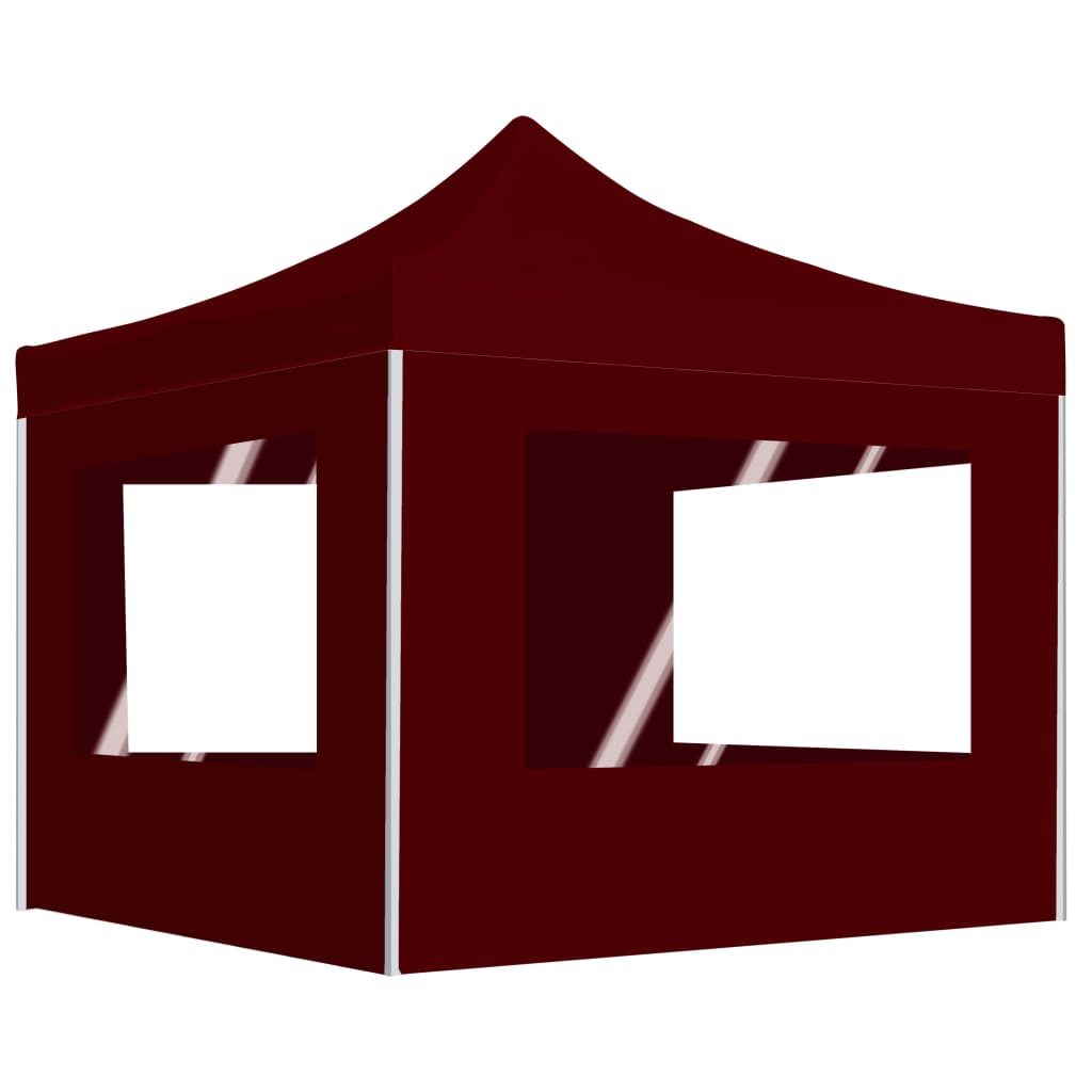JUNG Vida Profi-Partyzelt Faltbar mit Wänden Aluminium 2×2m Bordeauxrot