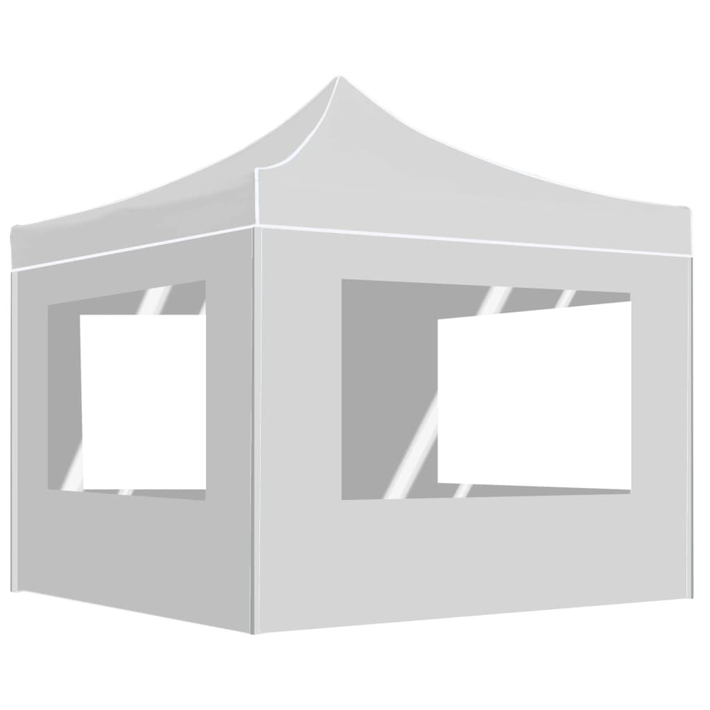 JUNG Vida Profi-Partyzelt Faltbar mit Wänden Aluminium 2×2m Weiß