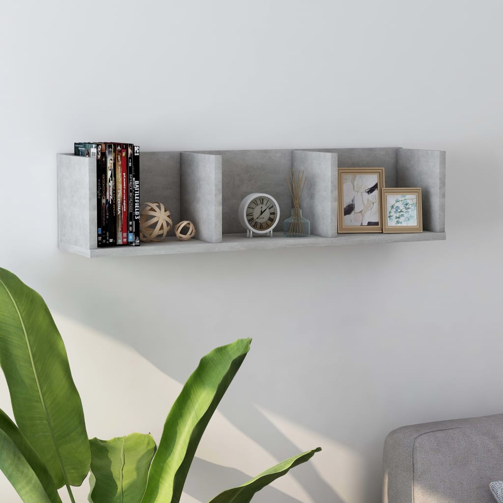JUNG Vida CD-Wandregal Betongrau 75x18x18 cm Holzwerkstoff