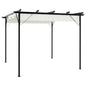 JUNG Vida Pergola mit Versenkbarem Dach Cremeweiß 3x3 m Stahl