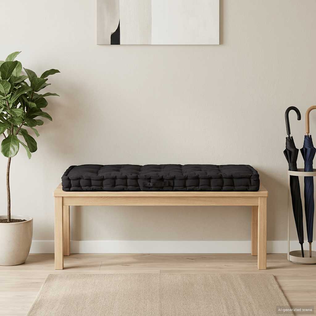 JUNG Vida Palettenkissen Baumwolle 120×80×10 cm Schwarz