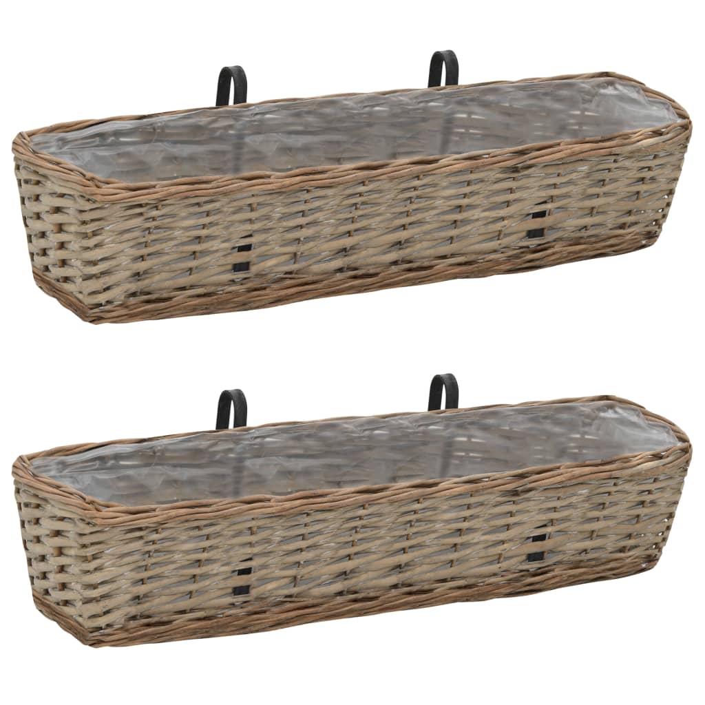 JUNG Vida Balkon-Blumenkasten 2 Stk. Weide mit PE-Auskleidung 80 cm
