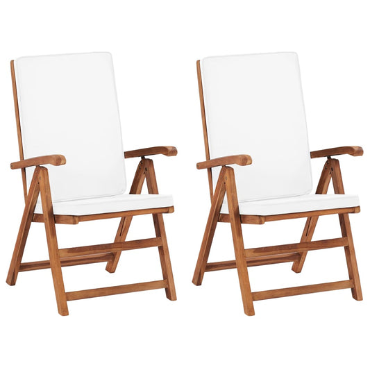 JUNG Vida Garten-Liegestühle 2 Stk. mit Auflagen Massivholz Teak