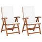 JUNG Vida Garten-Liegestühle 2 Stk. mit Auflagen Massivholz Teak