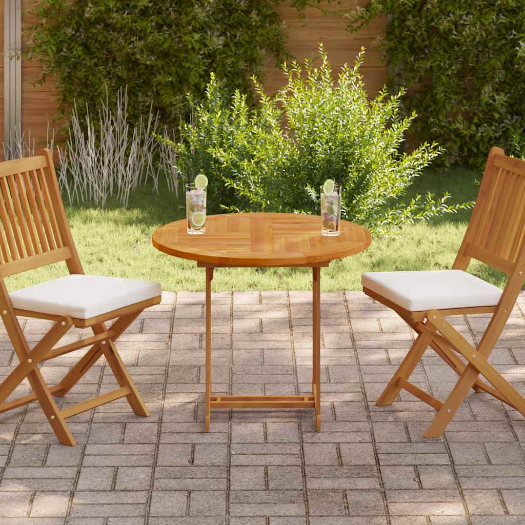 JUNG Vida Tischplatte Massivholz Teak Rund 2,5 cm 80 cm