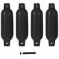 JUNG Vida Bootsfender 4 Stk. Schwarz 41 x 11,5 cm PVC