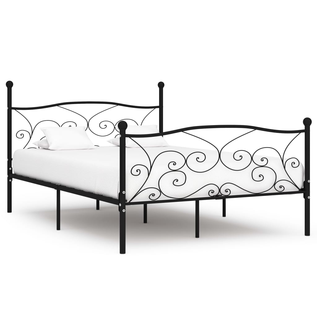 JUNG Vida Bettgestell mit Lattenrost Schwarz Metall 160 × 200 cm