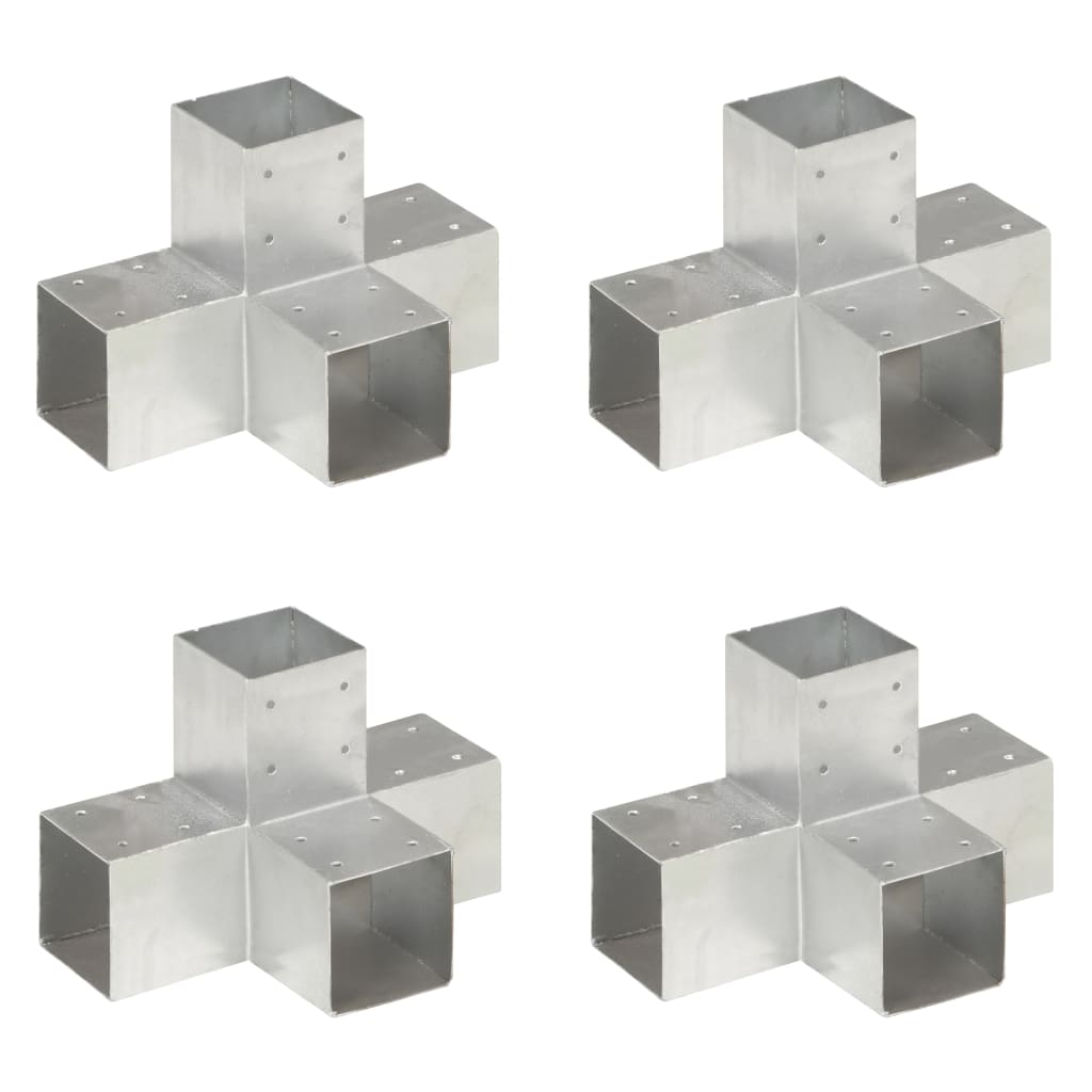 JUNG Vida Pfostenverbinder 4 Stk. X-Form Verzinktes Metall 91 x 91 mm