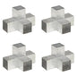 JUNG Vida Pfostenverbinder 4 Stk. X-Form Verzinktes Metall 91 x 91 mm