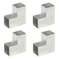 JUNG Vida Pfostenverbinder 4 Stk. L-Form Verzinktes Metall 101 x 101 mm