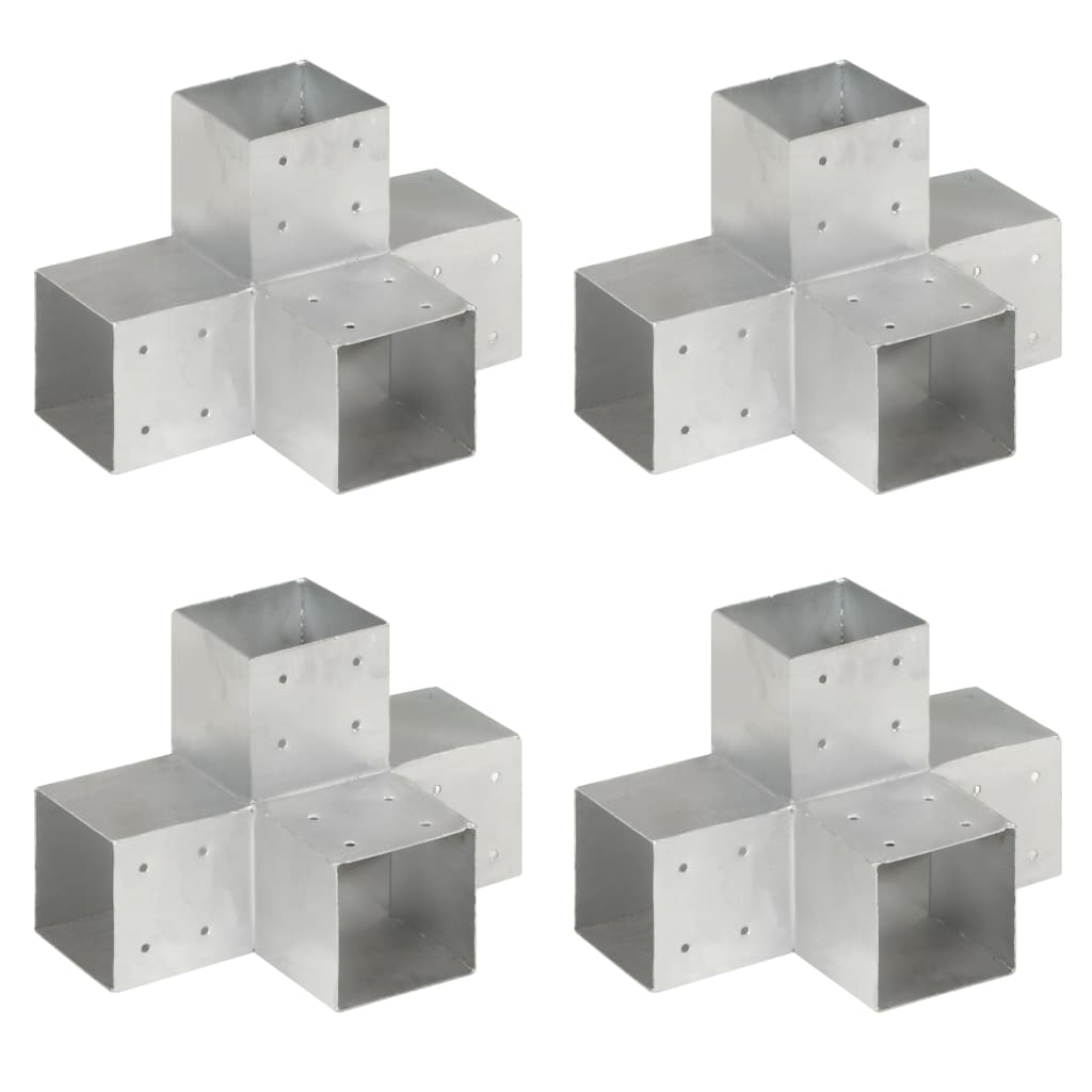 JUNG Vida Pfostenverbinder 4 Stk. X-Form Verzinktes Metall 101 x 101 mm