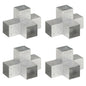 JUNG Vida Pfostenverbinder 4 Stk. X-Form Verzinktes Metall 101 x 101 mm