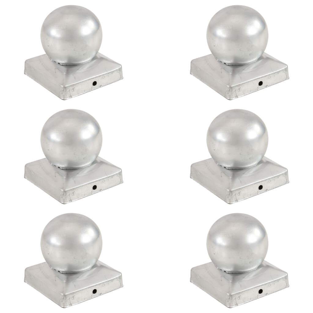 JUNG Vida Pfostenkappen 6 Stk. Kugelform Verzinktes Metall 91 x 91 mm