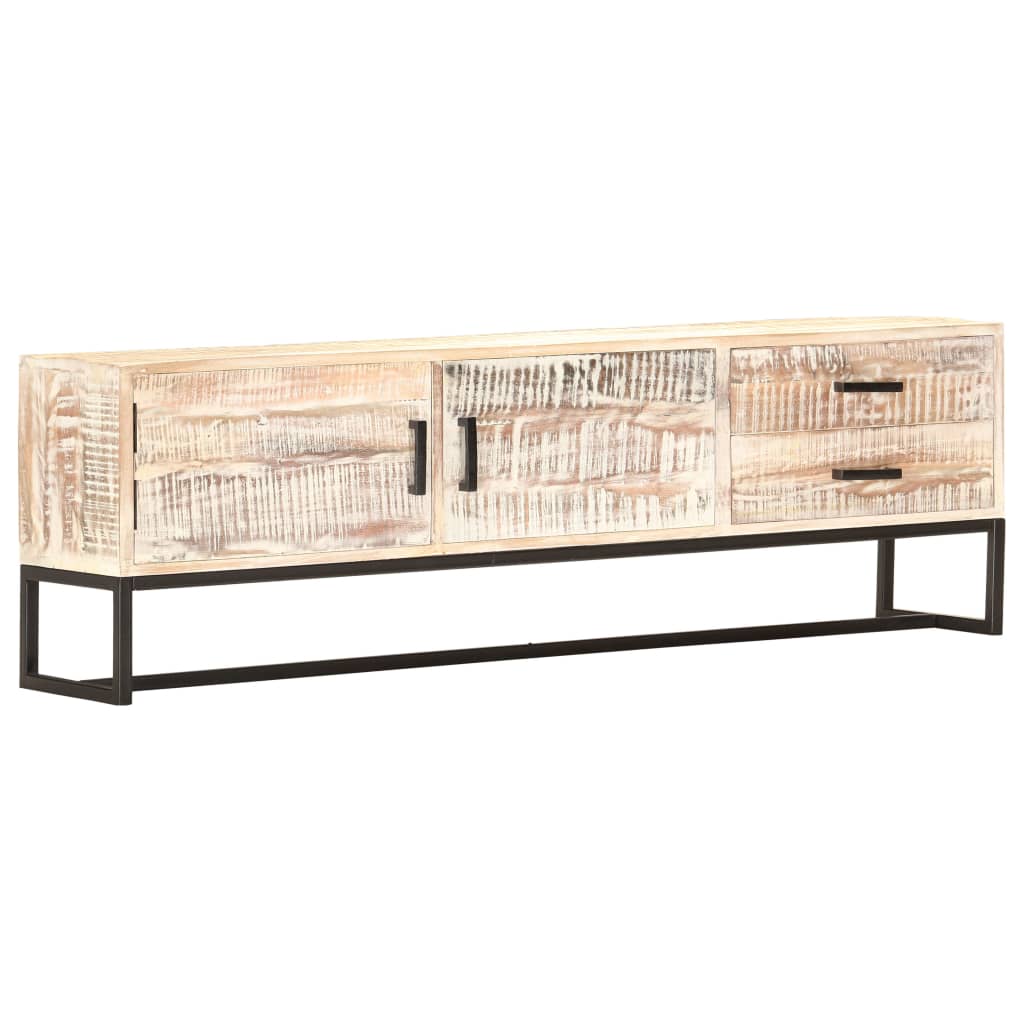 JUNG Vida TV-Schrank Weiß 140 × 30 × 45 cm Massivholz Akazie